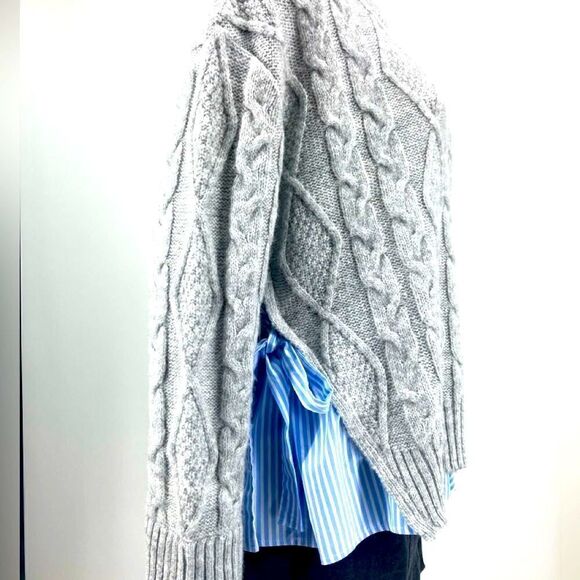 Anthropologie Cable Knit Oversize Sweater Layer Size M - Picture 5 of 12